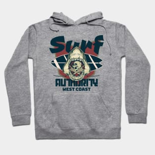 Surf Authority shark skull badge surfboard Hoodie